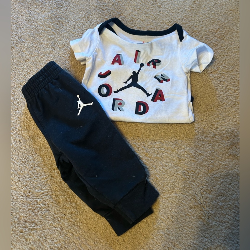 Baby Jordan set & tee | Size: 3-6 months | Colors: white & black, red - Picture 6 of 13